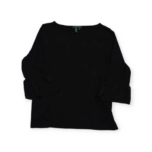 Blusa Mujer Ralph Lauren Negra Manga 3/4 Mediana M