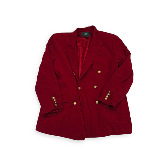Blazer Mujer Ralph Lauren Talla 14 Rojo Con Dorado