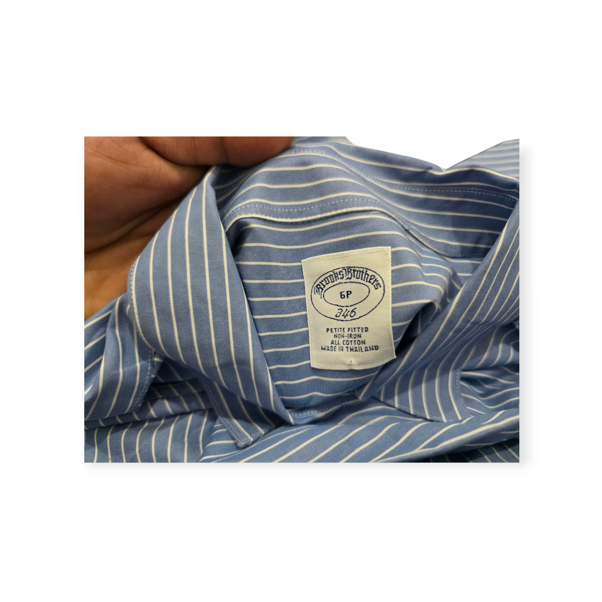 Camisa Brooks Brothers Azul Rayada Talla 6 Petite