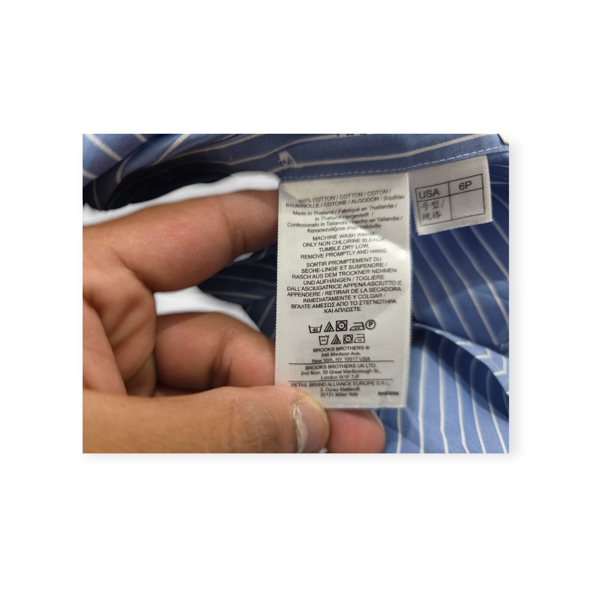 Camisa Brooks Brothers Azul Rayada Talla 6 Petite