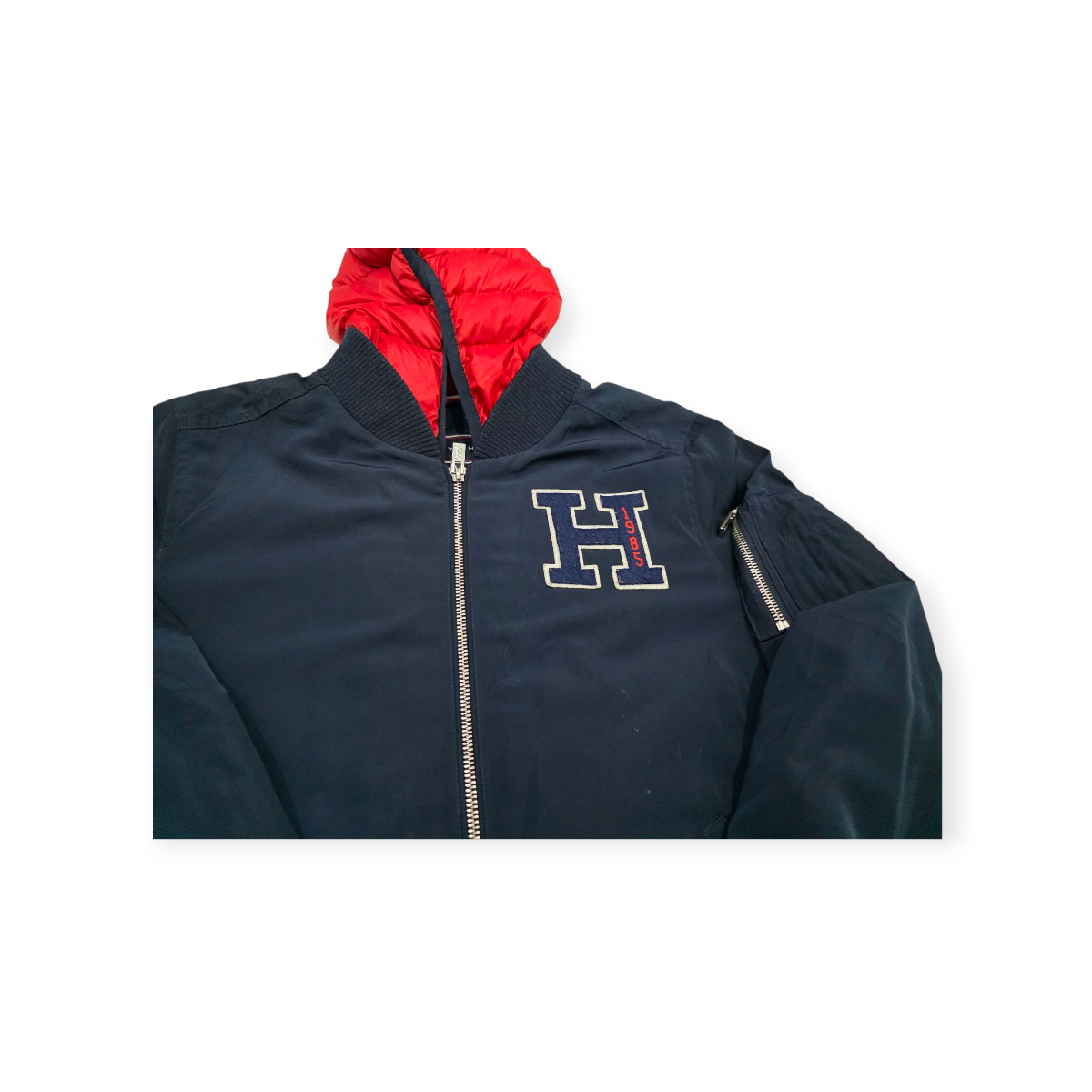 Chamarra Tommy Hilfiger Chico S Azul Marino Con Rojo