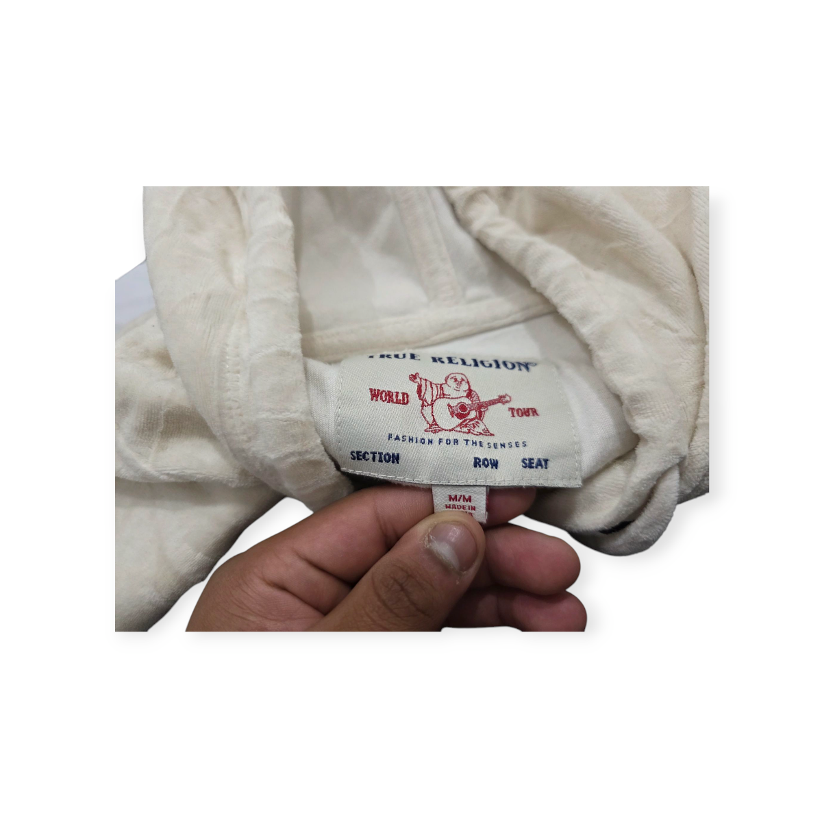 Sudadera Corta True Religion Mediana M Color Crema