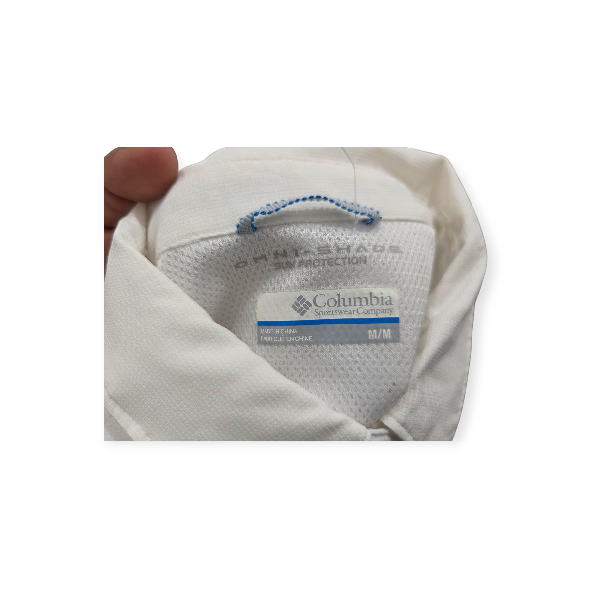 Camisa Columbia Sun Protection Mediana M Blanca Manga Corta