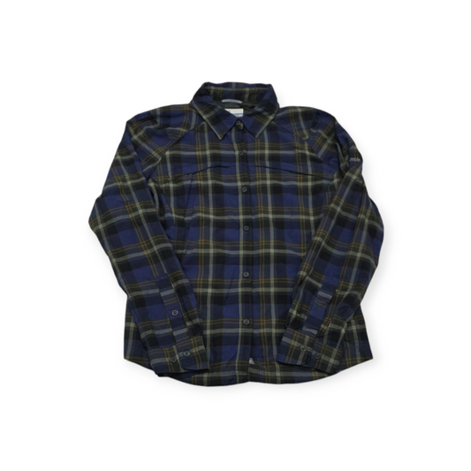 Camisa Columbia Sunprotection Mediana M Cuadros Azul C/verde