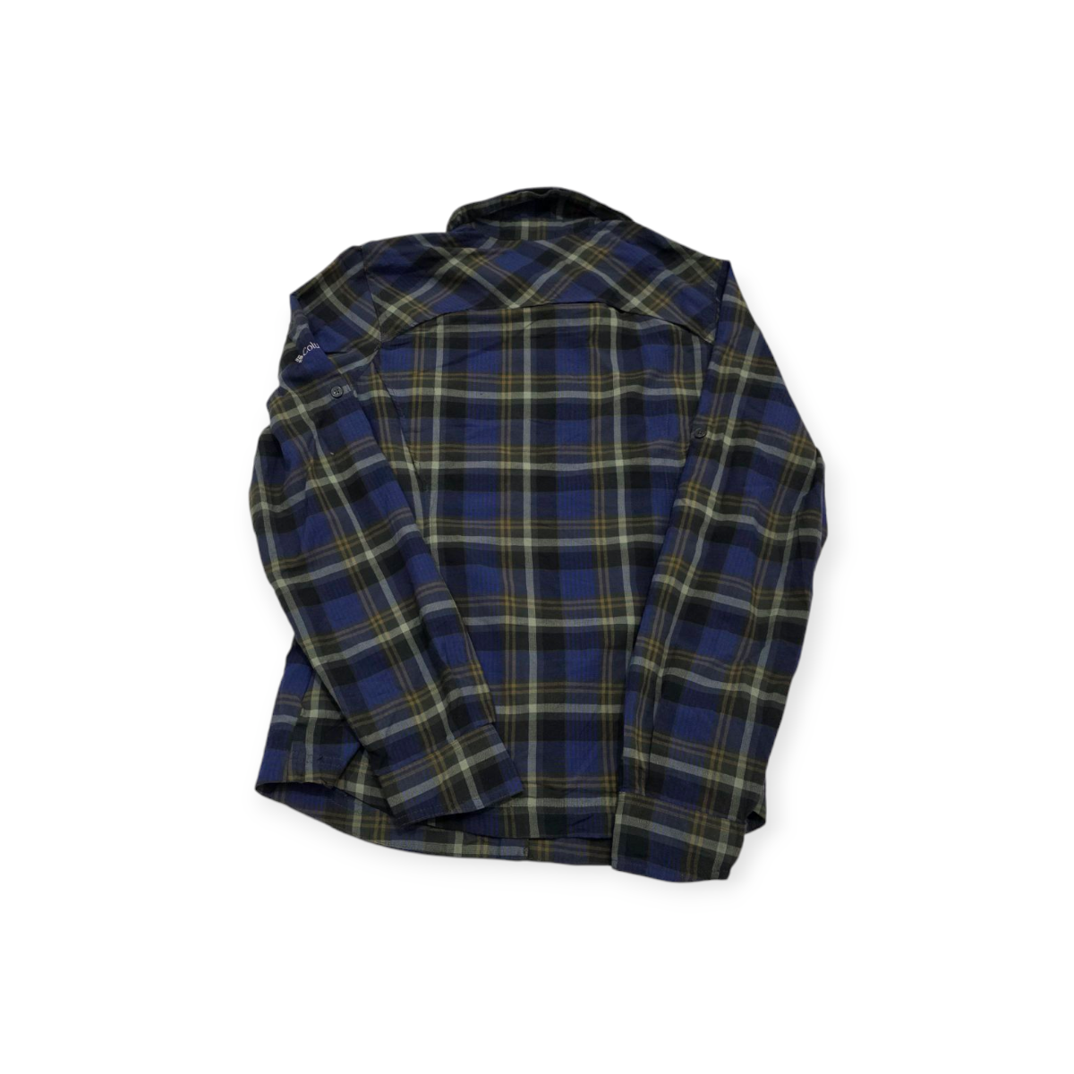 Camisa Columbia Sunprotection Mediana M Cuadros Azul C/verde