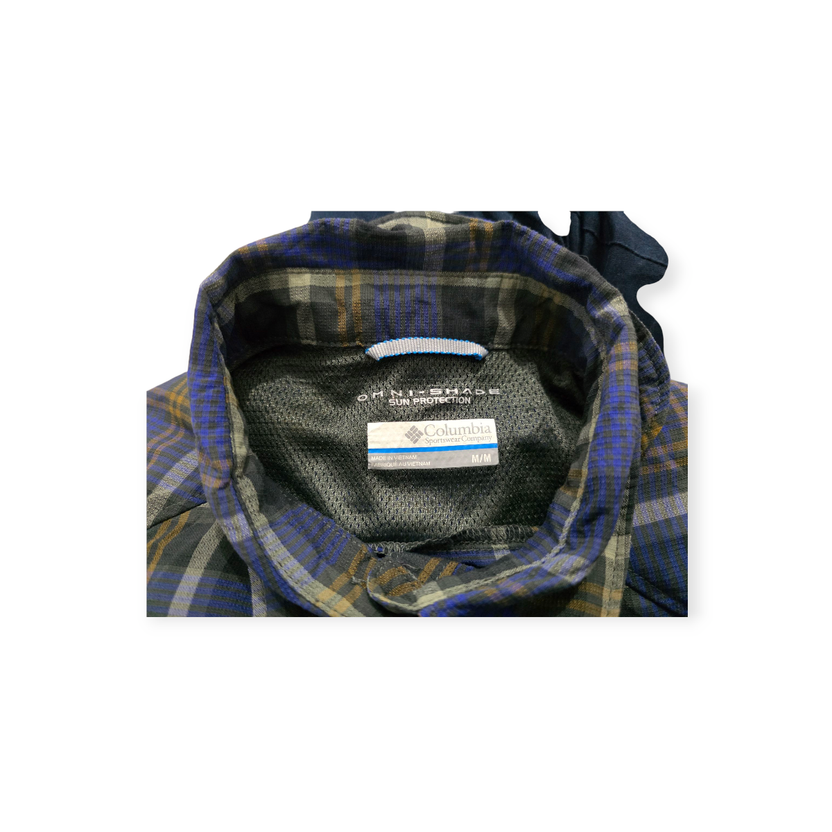 Camisa Columbia Sunprotection Mediana M Cuadros Azul C/verde