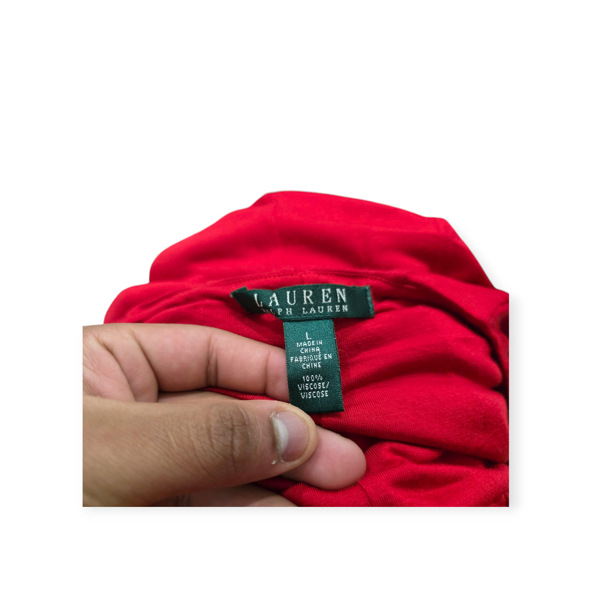 Vestido Ralph Lauren Grande L Color Rojo Sin Mangas