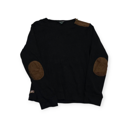 Playera Ralph Lauren Grande L Color Negro Con Coderás Cafés