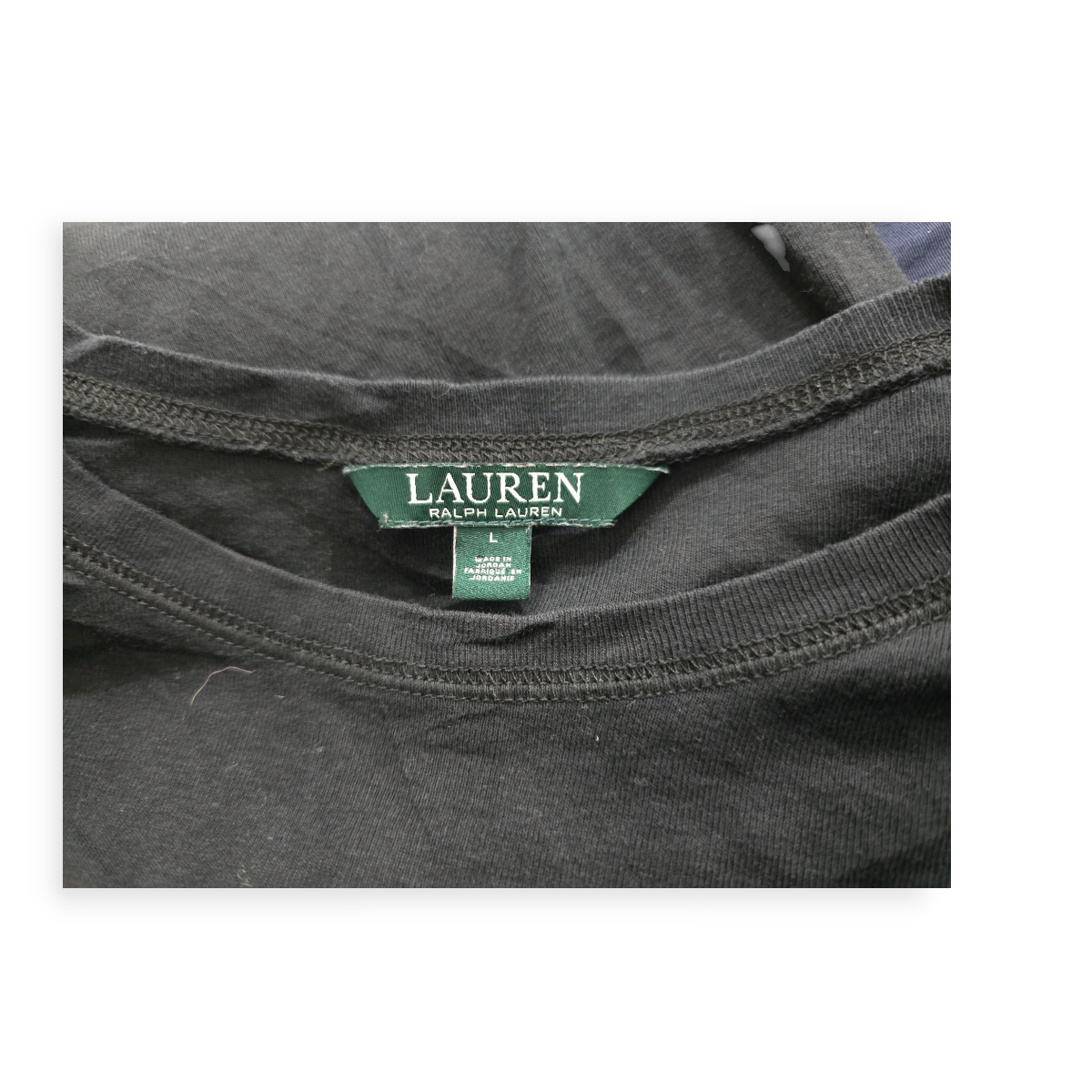 Playera Ralph Lauren Grande L Color Negro Con Coderás Cafés