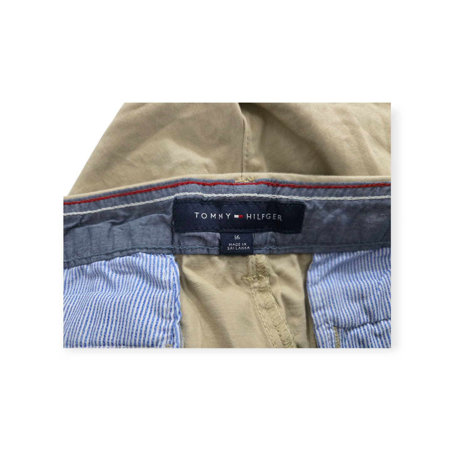 Bermuda Tommy Hilfiger Talla 16 Cafe Claro Con Banderitas