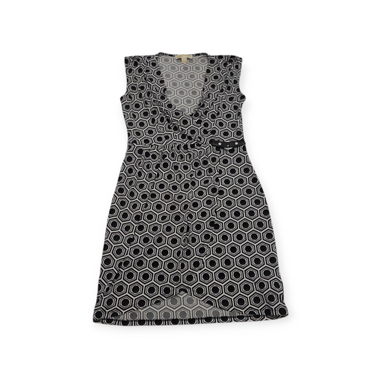 Vestido Michael Kors Chico S Gris Con Negro Sin Mangas