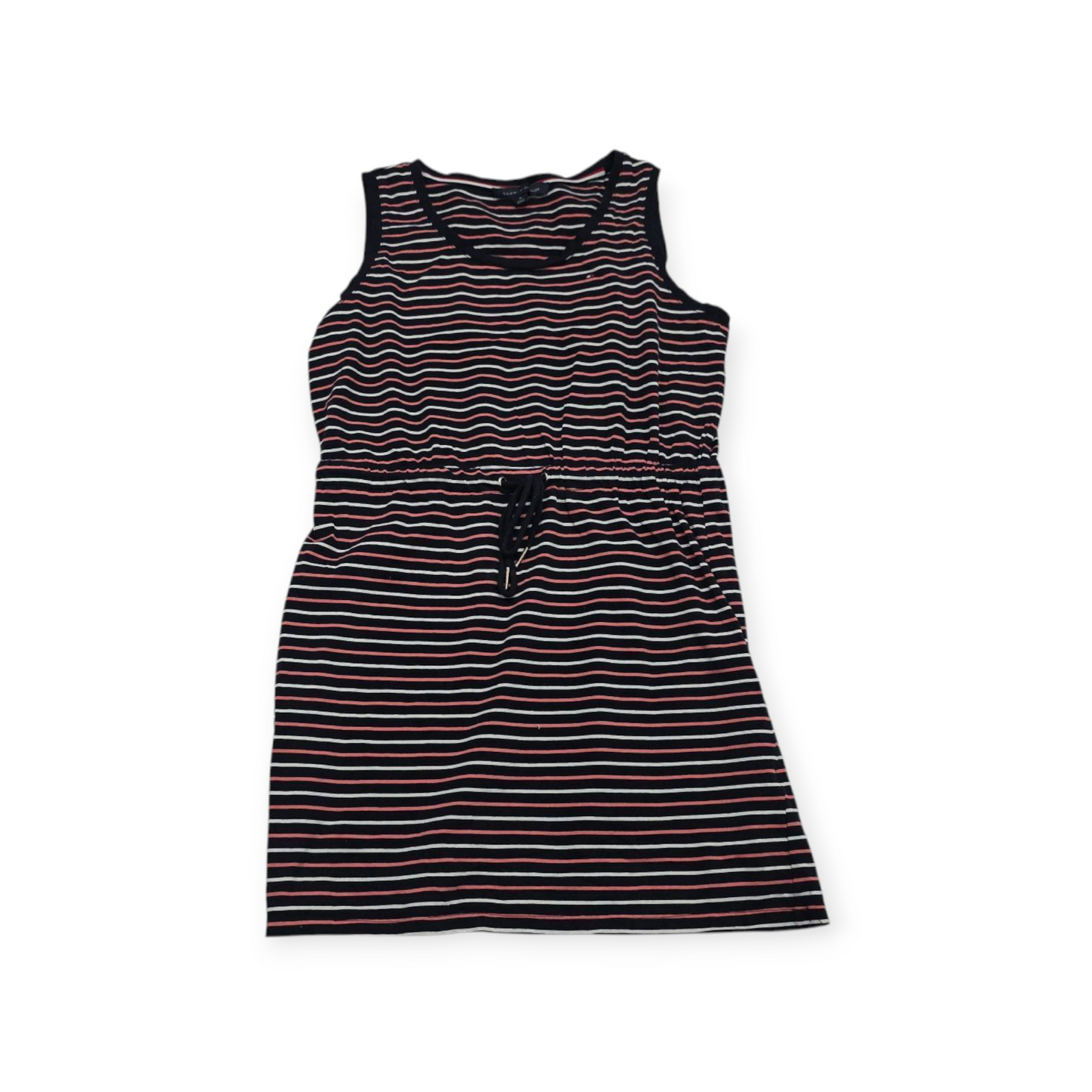 Vestido Tommy Hilfiger Mediana M S/mangas Con Lineas Rosas