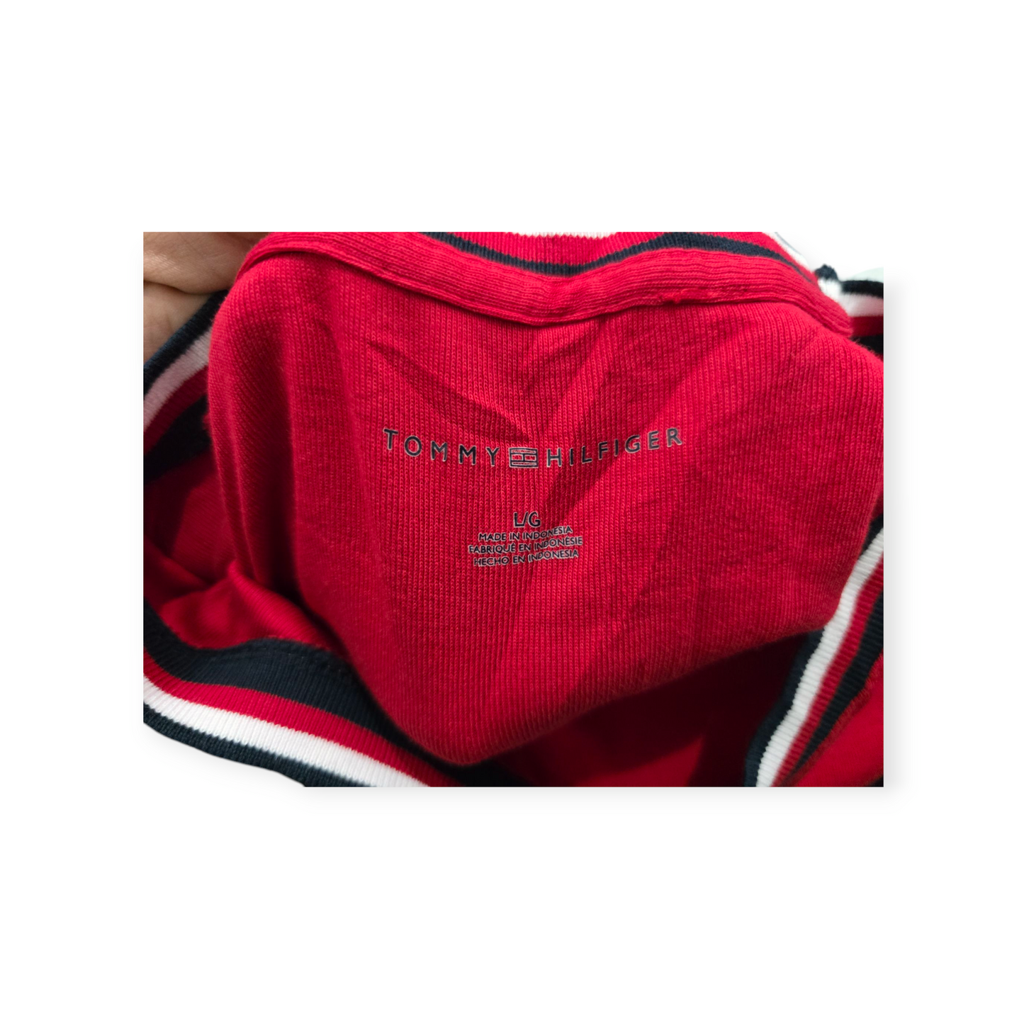 Vestido Tommy Hilfiger Grande Rojo Manga Corta Cuello Redond