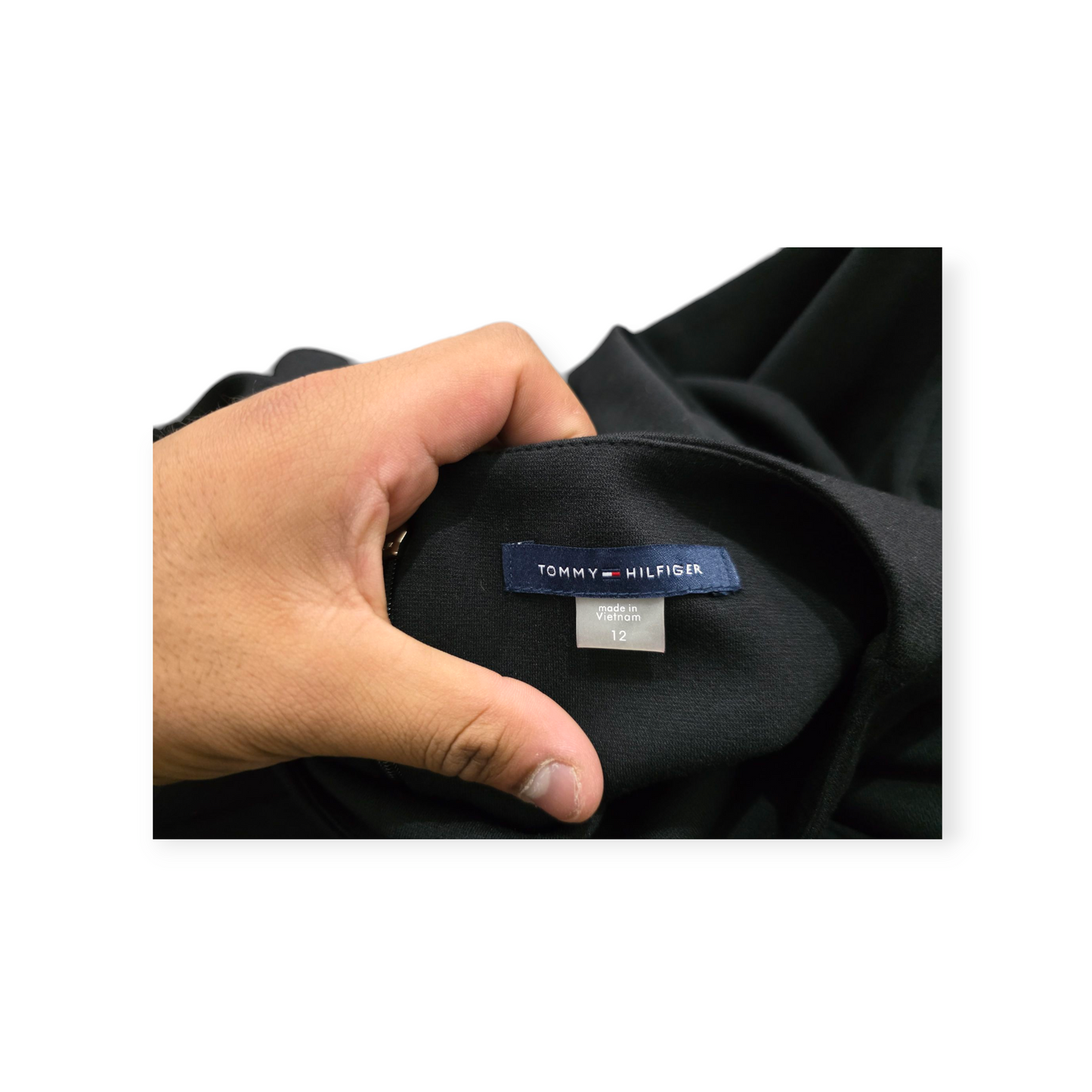 Vestido Tommy Hilfiger Talla 12 Negro Con Gris Sin Mangas