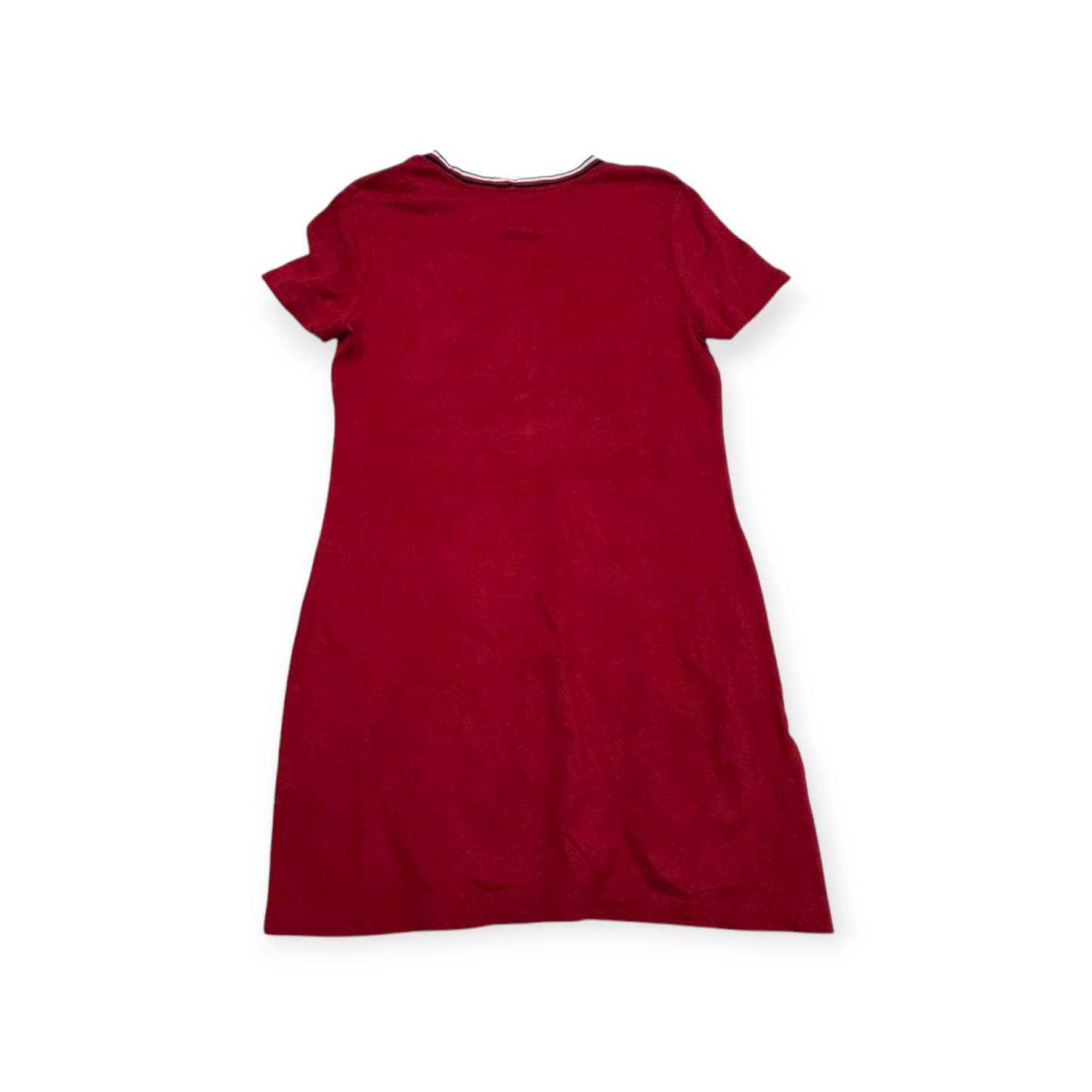 Vestido Tommy Hilfiger Grande Rojo Manga Corta Cuello Redond