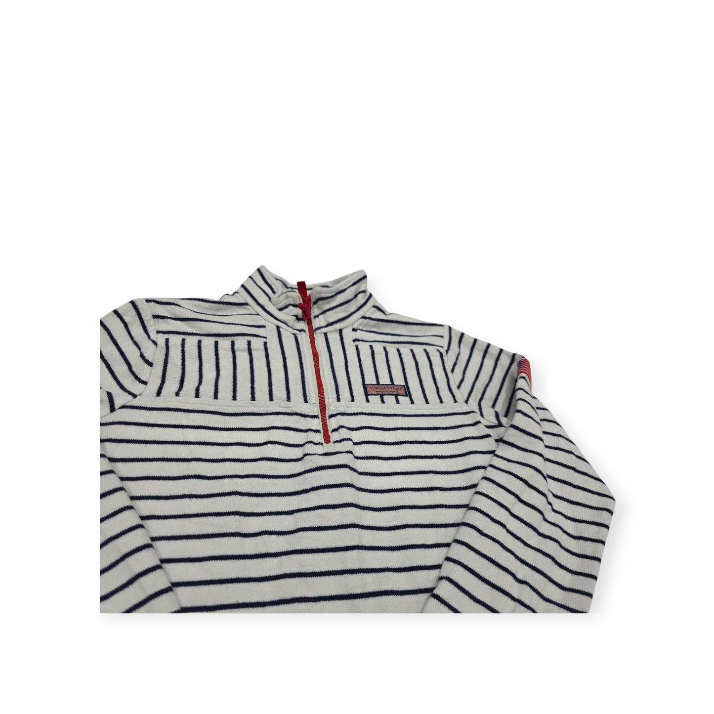 Sudadera Mujer Vineyard Vines Talla Xxs Rayada Blanca C/azul