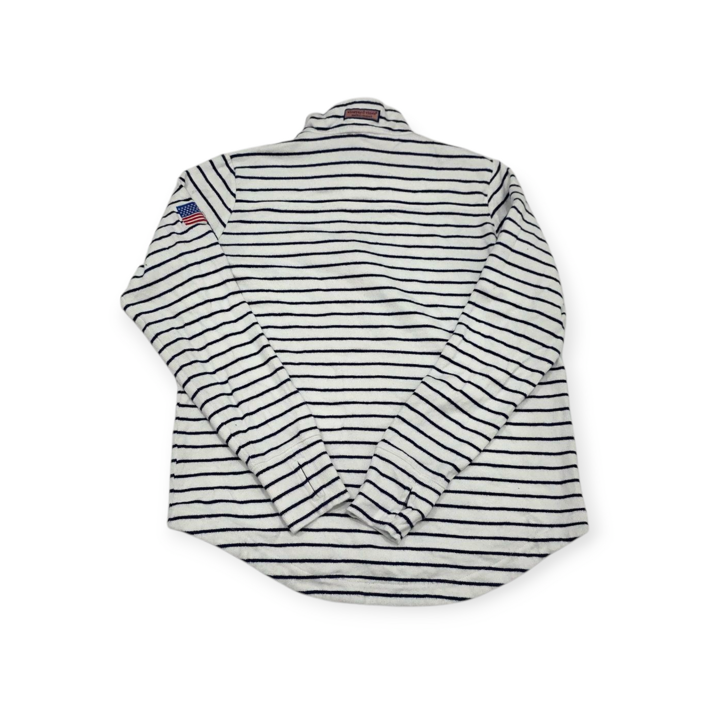 Sudadera Mujer Vineyard Vines Talla Xxs Rayada Blanca C/azul