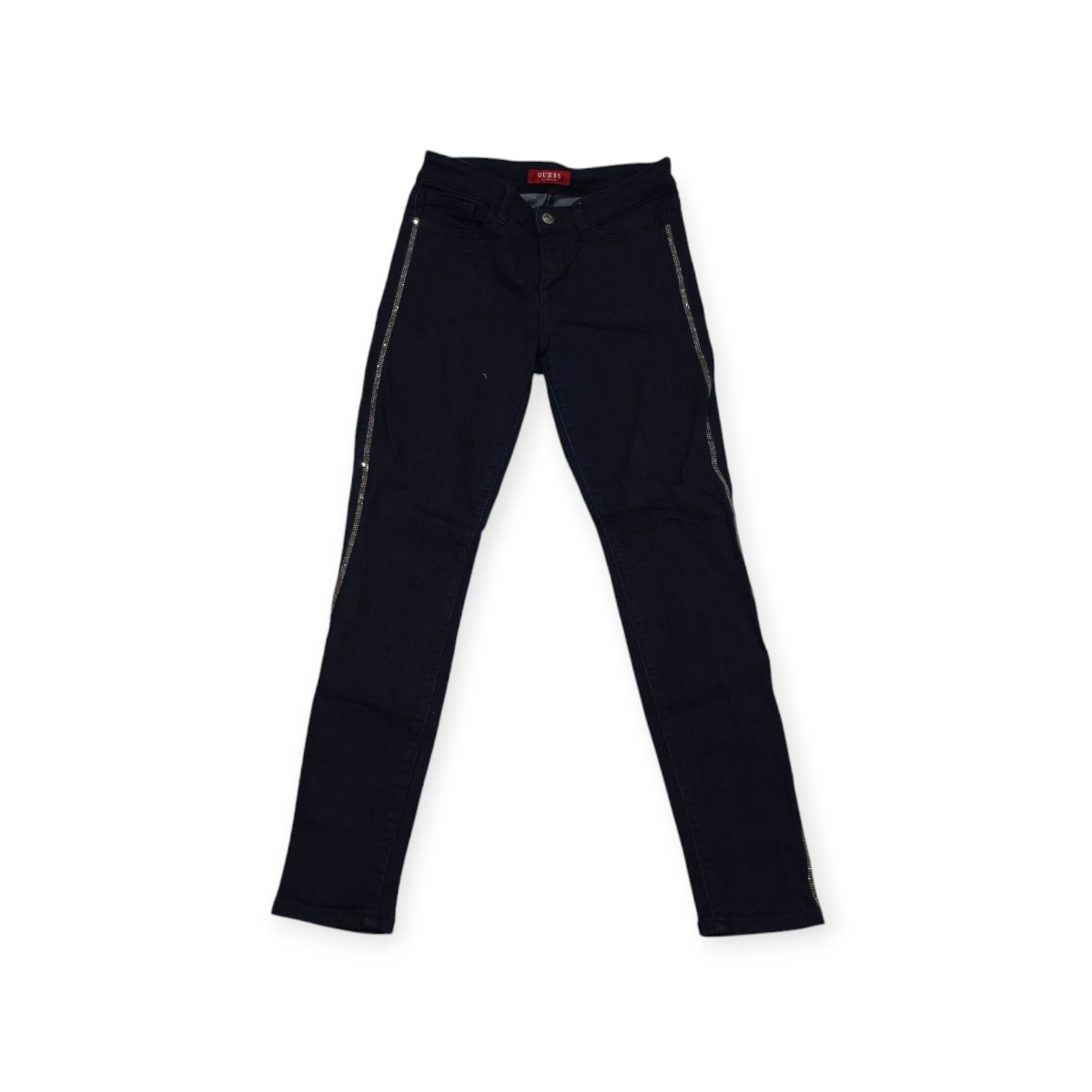 Pantalon Mujer Guess Talla 28 Con Brillos Azul Oscuro