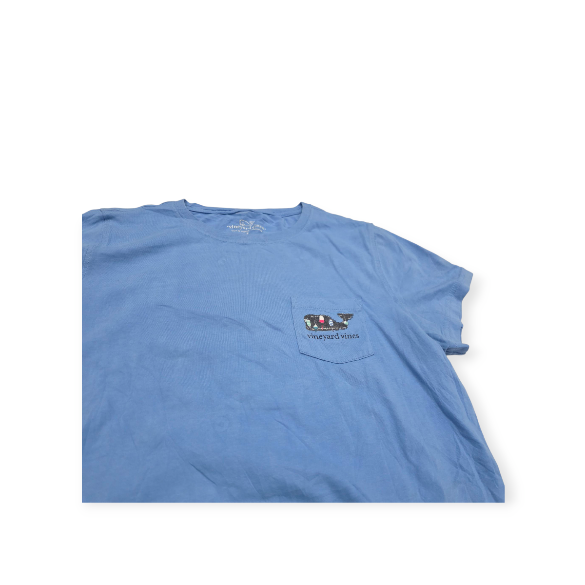 Playera Mujer Vineyard Vines Chico Azul Celeste Manga Corta
