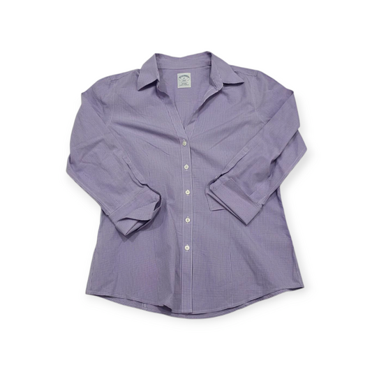 Camisa Brooks Brothers Talla 6p Lila Manga 3/4 De Mujer