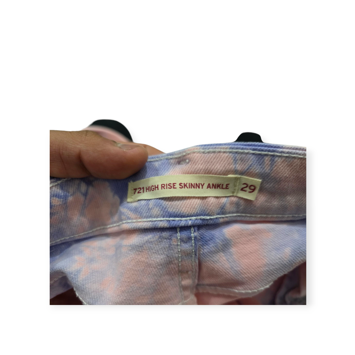 Pantalon Levis Talla 29 Rosa C/ Azul High Rise Skinny Ankle