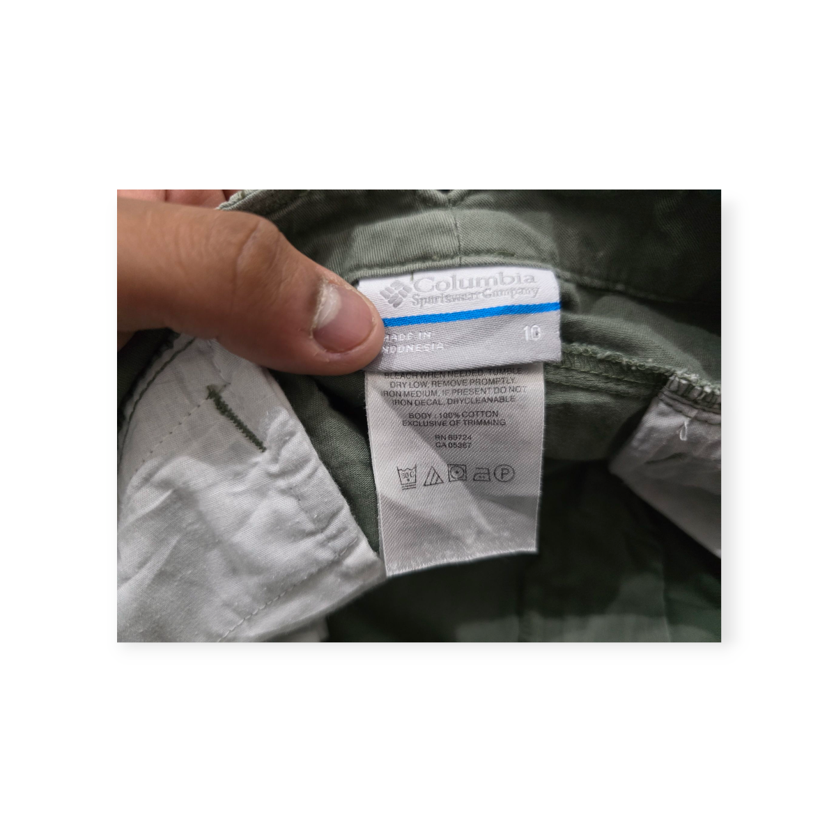 Bermuda Mujer Columbia Talla 10 Verde Grisaceo