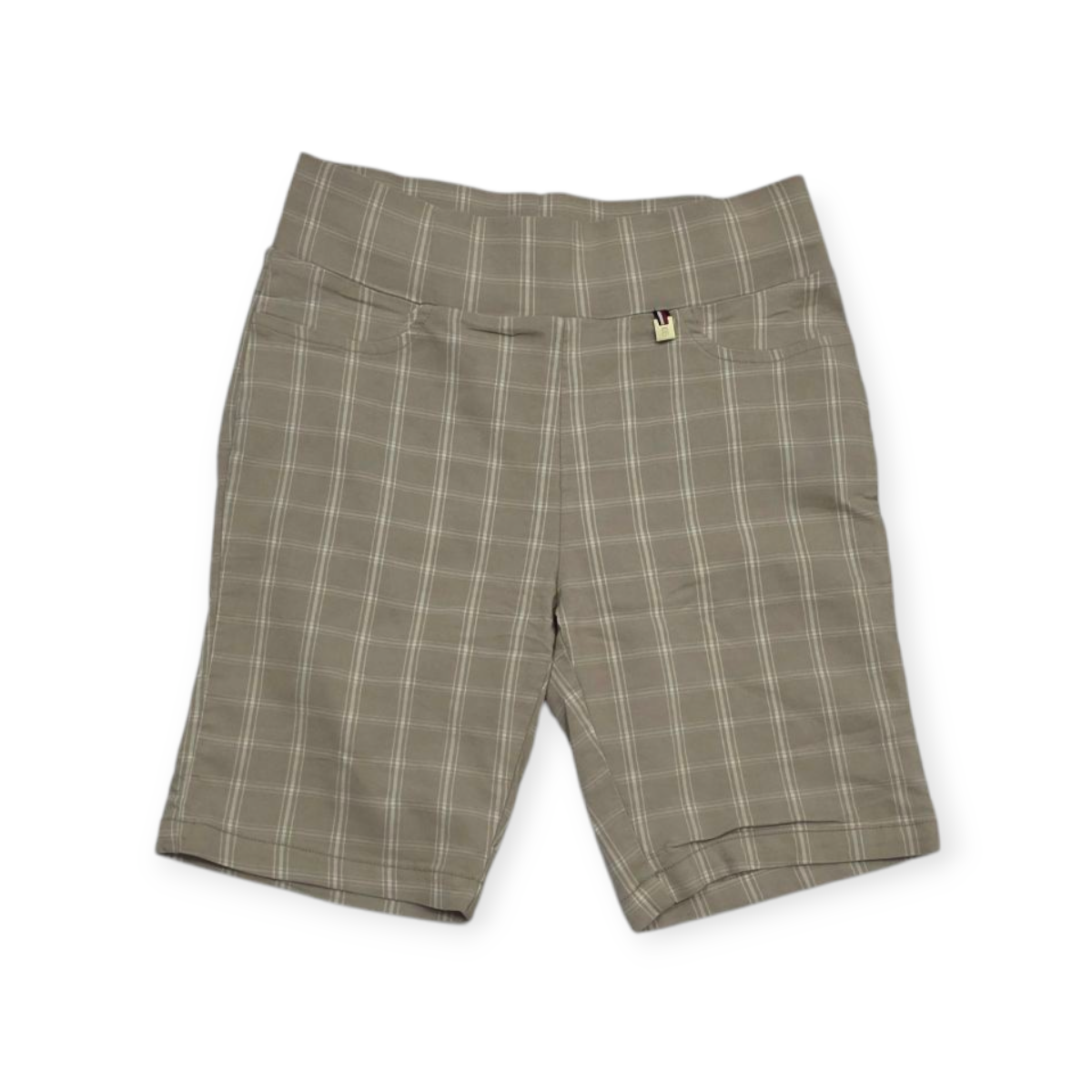 Short Tommy Hilfiger Talla 10 Color Cafe Claro Con Cuadros