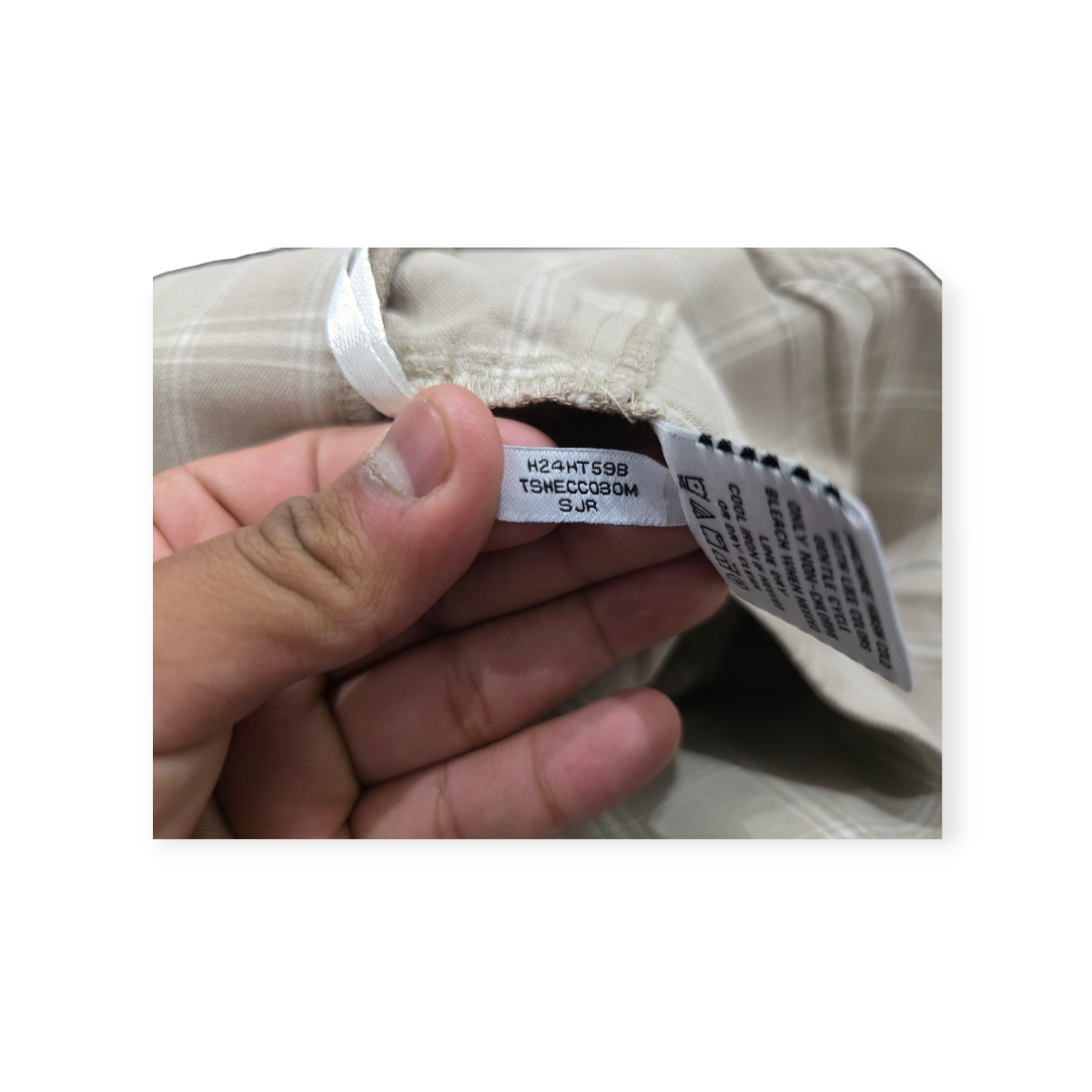 Short Tommy Hilfiger Talla 10 Color Cafe Claro Con Cuadros
