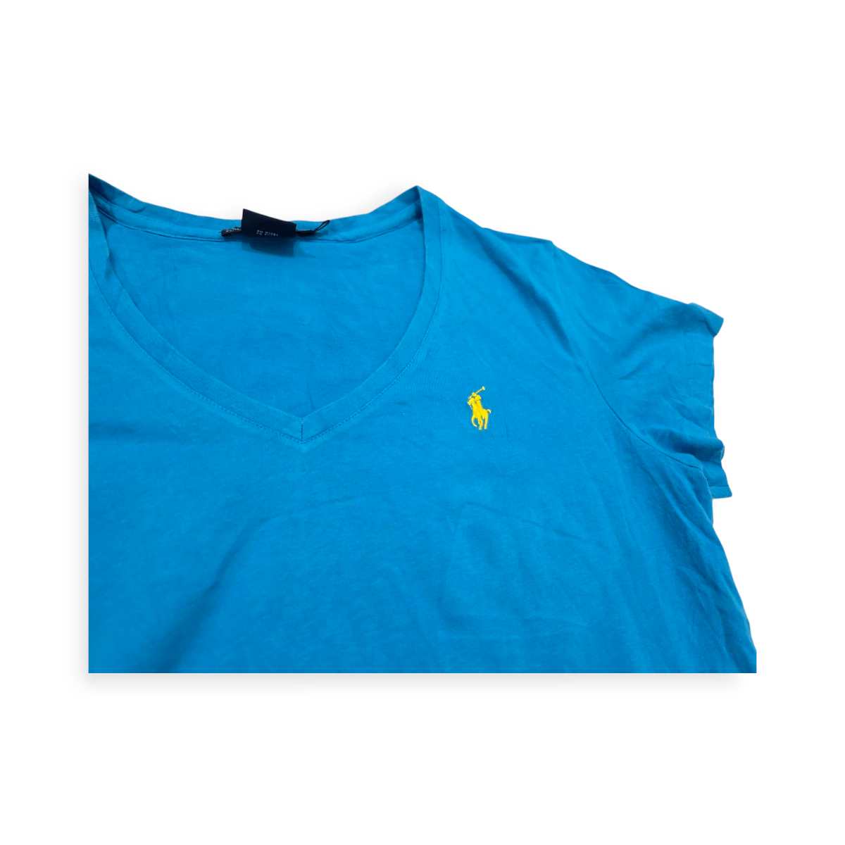 Playera Ralph Lauren Sport Grande L Azul Con Pony Amarillo