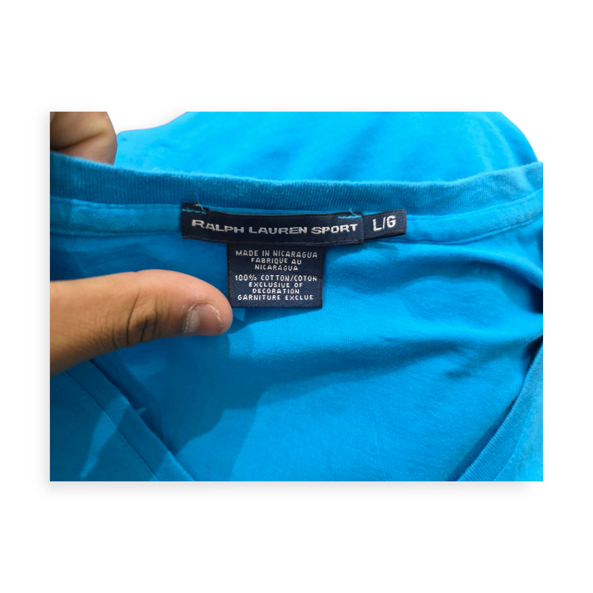Playera Ralph Lauren Sport Grande L Azul Con Pony Amarillo