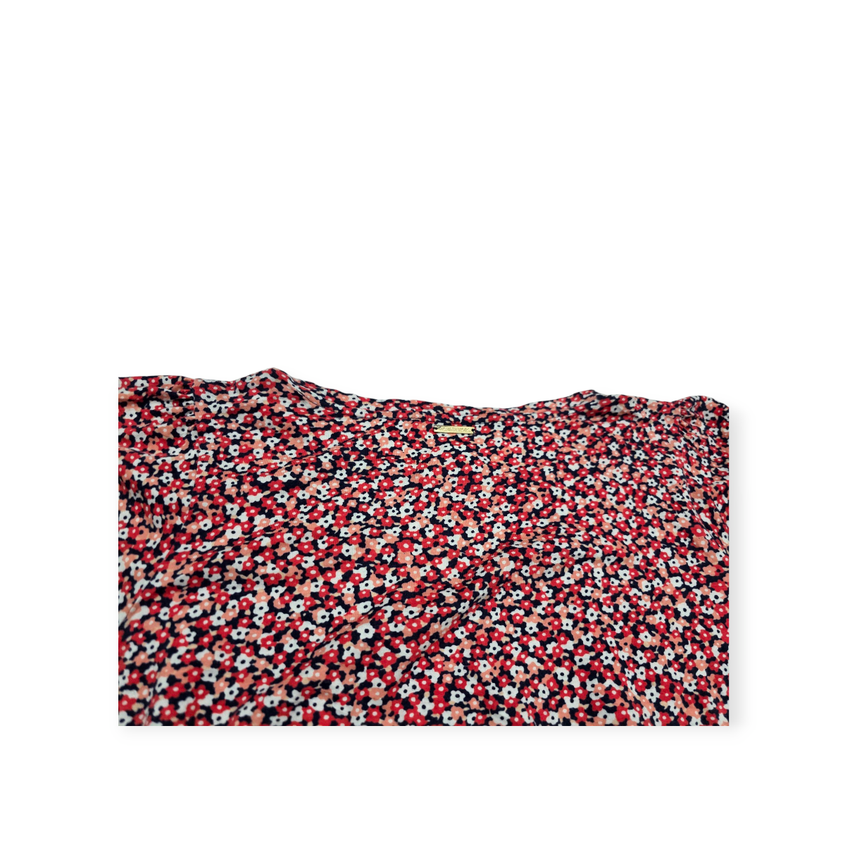 Blusa Michael Kors Grande L Con Flores Pequeñas Manga Corta