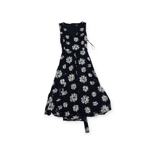 Vestido Tommy Hilfiger Talla 12 Azul Marino Con Flores