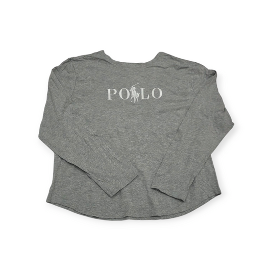 Playera Polo Ralph Lauren Xgrande Xl Gris Claro Manga Larga