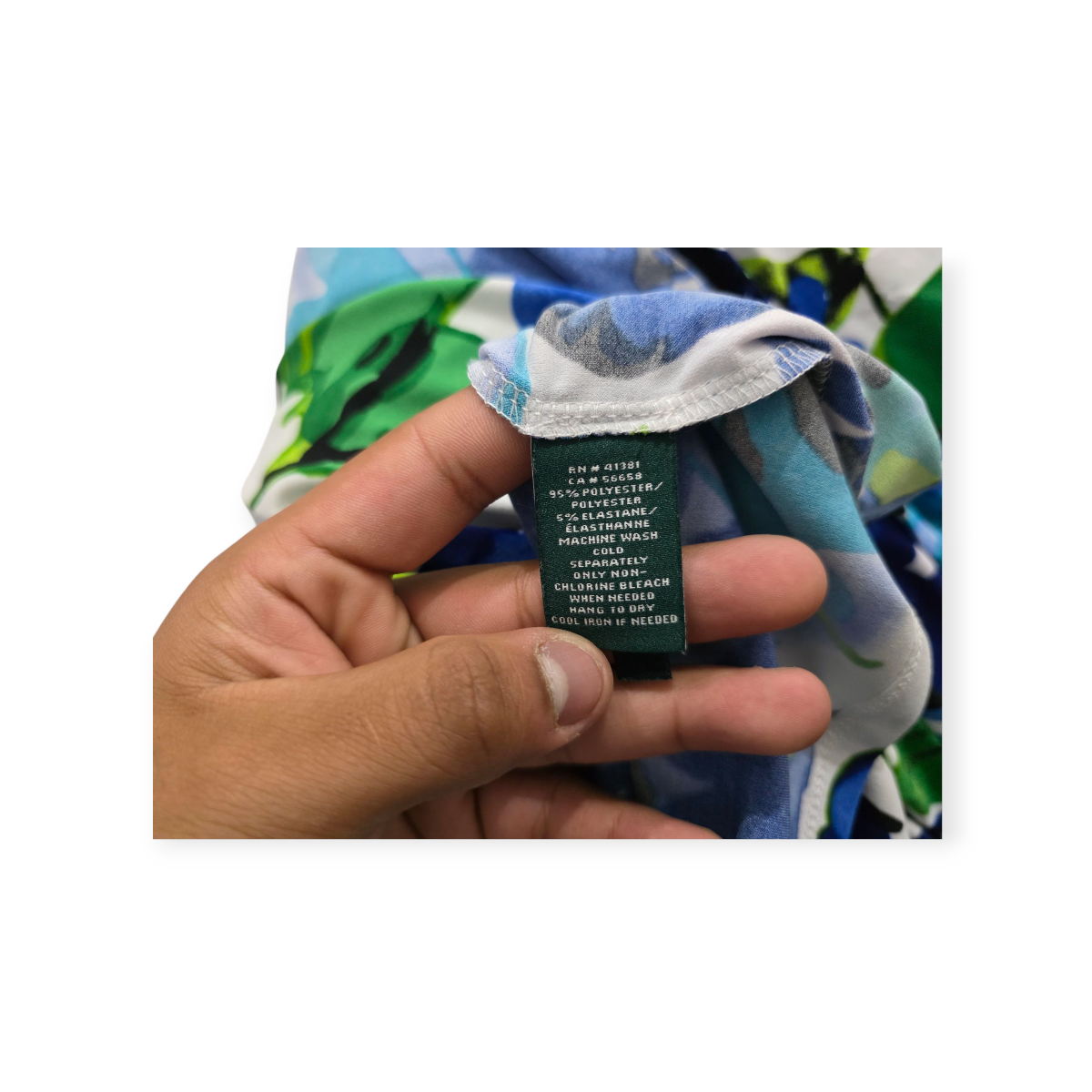 Vestido Ralph Lauren Talla 16 Azul Con Verde Flores