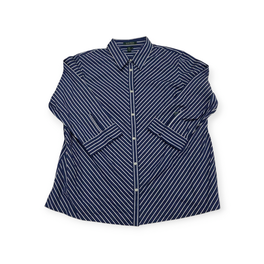 Camisa Ralph Lauren Talla 2x Azul Rayada