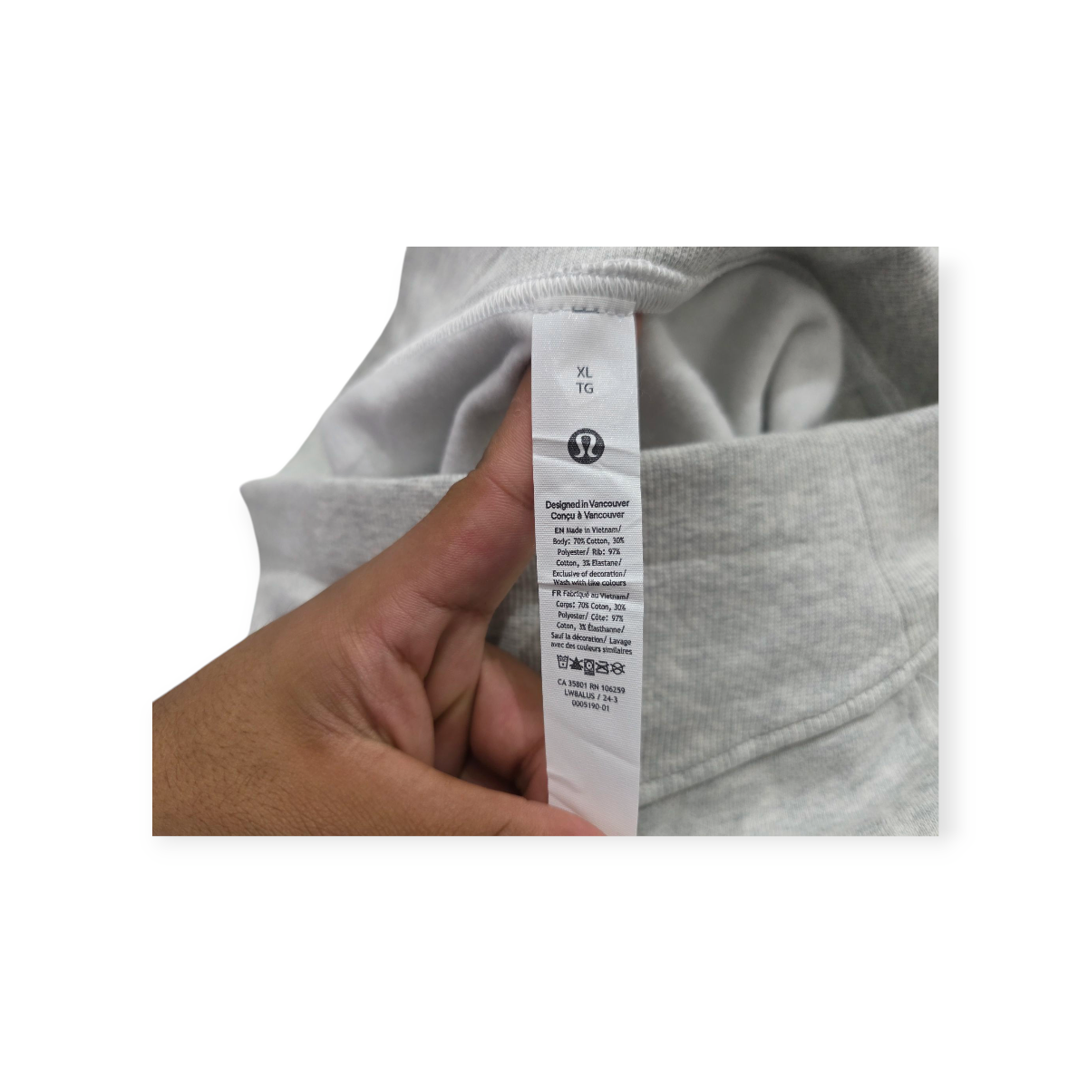 Falda Lululemon Xgrande Xl Gris Claro De Algodón