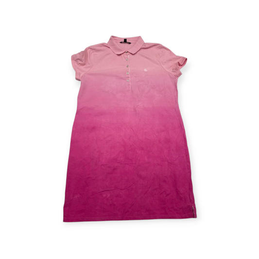 Vestido Ralph Lauren Xgrande Xl Rosa Degradado Manga Corta