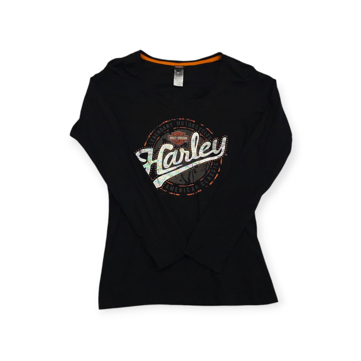 Playera Harley Davidson Grande L Manga Larga Color Negro