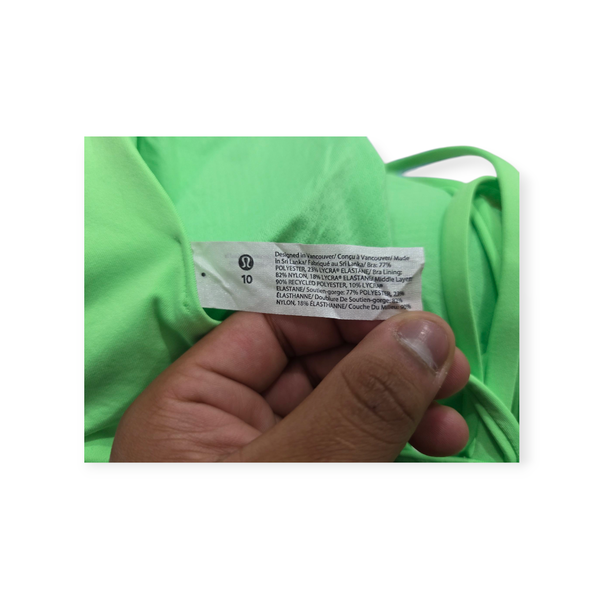 op Lululemon Talla 10 Color Verde Verde Limón 10