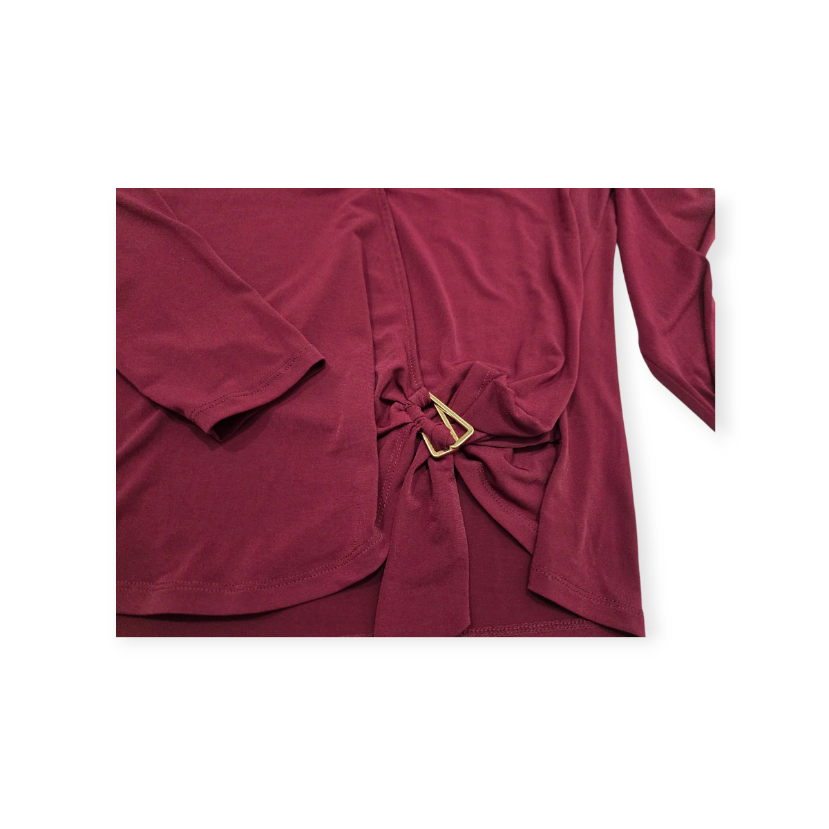 Blusa Michael Kors Mediana M Escotada Color Vino Manga Larga