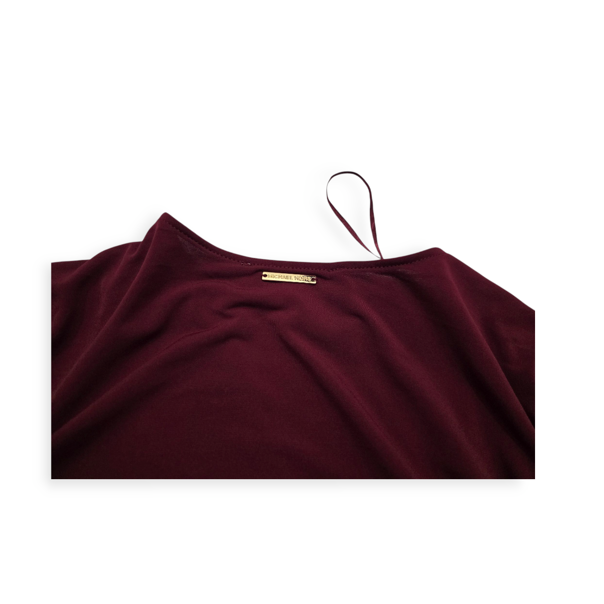 Blusa Michael Kors Mediana M Escotada Color Vino Manga Larga