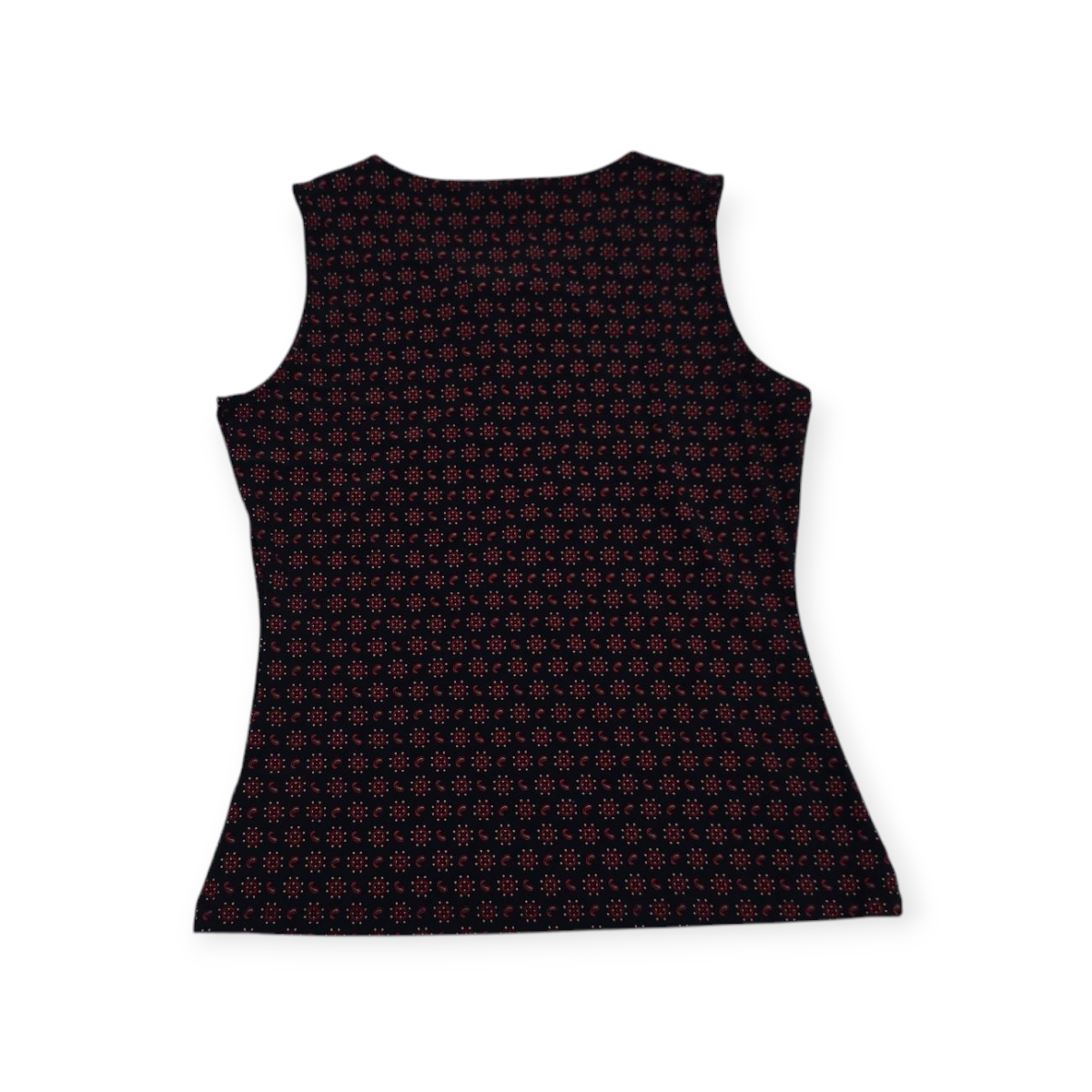 Blusa Tommy Hilfiger Mediana M Sin Mangas Roja Con Negro
