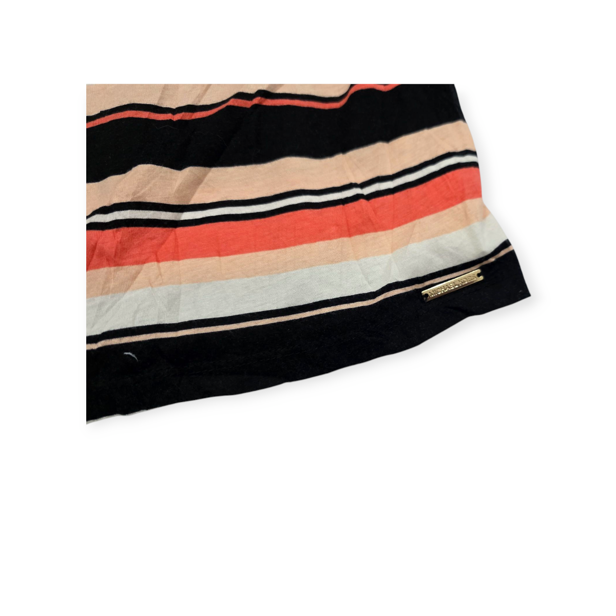 Blusa Michael Kors Mediana M Manga 3/4 Rayada Con Negro