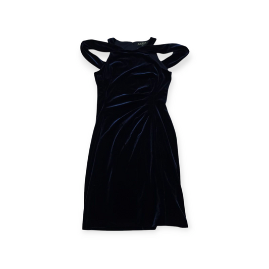 Vestido Ralph Lauren Talla 8 Petite De Terciopelo Azul