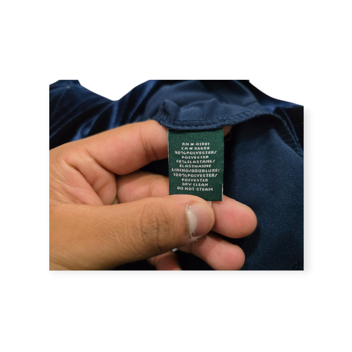 Vestido Ralph Lauren Talla 8 Petite De Terciopelo Azul