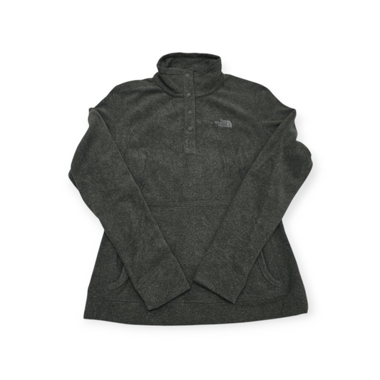 Chamarra The North Face Gris Cuello Alto Con Bolsa D Kanguro
