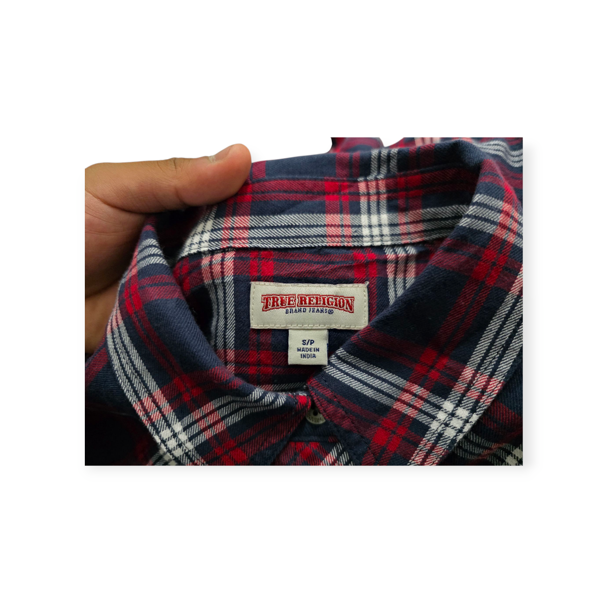 Camisa True Religion Chico S Roja Con Azul