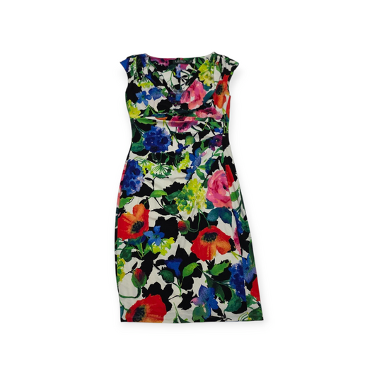 Vestido Ralph Lauren Verde Floreado Talla 4 Sin Mangas