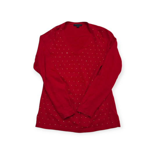 Sueter Tommy Hilfiger Mediana M Rojo Con Brillos