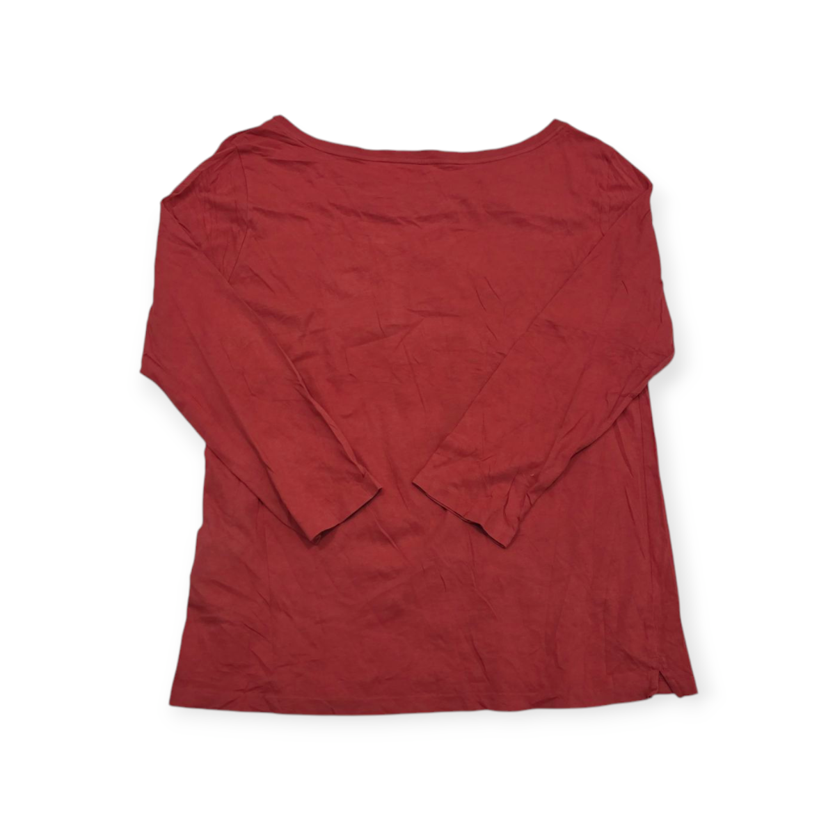 Playera Polo Ralph Lauren L Coral Oscuro Manga 3/4 Pony Azul
